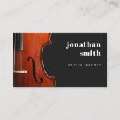 Stijlvolle Minimal Viool Muzikant Zwart Visitekaartje (Voorkant)