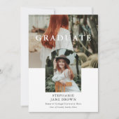 Stijlvolle minimale 2-foto Afstuderen aankondiging (Voorkant)