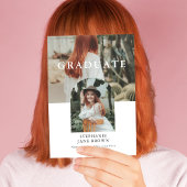 Stijlvolle minimale 2-foto Afstuderen aankondiging