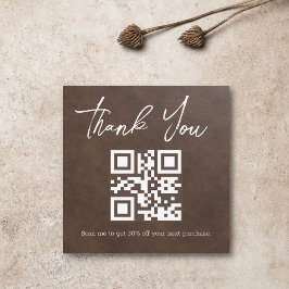 Stijlvolle minimale bedankje zakelijk QR code brui Notitiekaartje