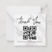 Stijlvolle minimale dank u Business QR Code Marble Notitiekaartje (Voorkant)