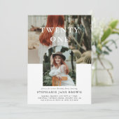 Stijlvolle, minimale foto 21ste verjaardag kaart (Staand voorkant)