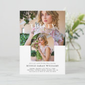 Stijlvolle minimale foto 30e verjaardag kaart (Staand voorkant)