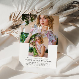 Stijlvolle minimale foto 30e verjaardag kaart