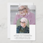 Stijlvolle minimale foto 80ste verjaardag kaart (Voorkant)