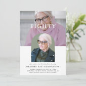 Stijlvolle minimale foto 80ste verjaardag kaart (Staand voorkant)