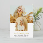 Stijlvolle minimale foto SIXTY 60th Birthday Folie Uitnodiging (Staand Voorkant)