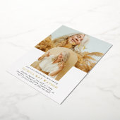 Stijlvolle minimale foto SIXTY 60th Birthday Folie Uitnodiging (Gedraaid)