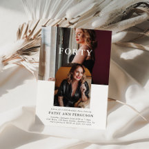 Stijlvolle minimale fotoFORTY 40e verjaardag