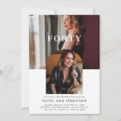 Stijlvolle minimale fotoFORTY 40e verjaardag Kaart (Voorkant)