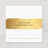 STIJLVOLLE MINIMALE luxe faux gouden penseelstreek Vierkante Visitekaartje (Achterkant)