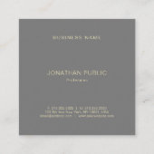 Stijlvolle, minimale, moderne professionele Sjablo Vierkante Visitekaartje (Achterkant)