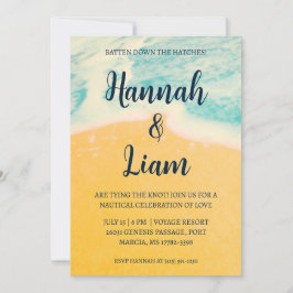 Stijlvolle minimale nautische bruiloft uitnodiging