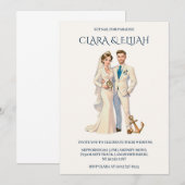 Stijlvolle minimale nautische bruiloft uitnodiging (Voorkant / Achterkant)