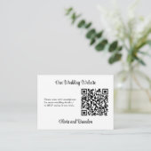 Stijlvolle, minimale QR-code Website RSVP-kaart Informatiekaartje (Staand voorkant)