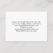 Stijlvolle, minimale QR-code Website RSVP-kaart Informatiekaartje (Achterkant)