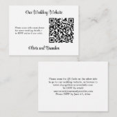 Stijlvolle, minimale QR-code Website RSVP-kaart Informatiekaartje (Voorkant / Achterkant)