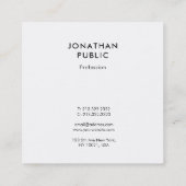 Stijlvolle, minimale Sjabloon Professional Grafisc Vierkante Visitekaartje (Achterkant)