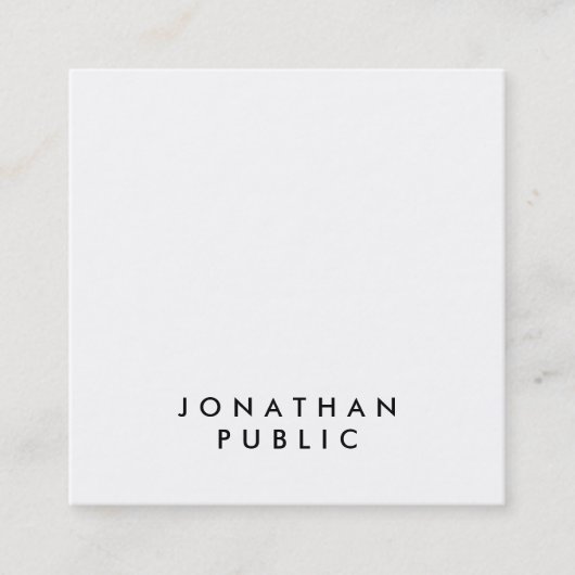 Stijlvolle, minimale Sjabloon Professional Grafisc Vierkante Visitekaartje (Voorkant)