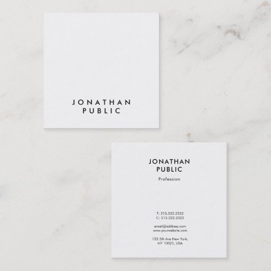 Stijlvolle, minimale Sjabloon Professional Grafisc Vierkante Visitekaartje (Voorkant / Achterkant)