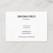 Stijlvolle, minimale Sjabloon Professional Visitekaartje (Achterkant)