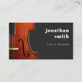 Stijlvolle minimale vioolmuzikant grijs visitekaartje (Voorkant)