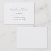 Stijlvolle, minimale witte feestdag visitekaartje (Voorkant / Achterkant)