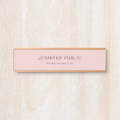 Stijlvolle, minimale zwarte roze Sjabloon Deurbordje (Voorkant)