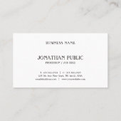 Stijlvolle, minimale zwarte witte Sjabloon B&W-koe Visitekaartje (Achterkant)