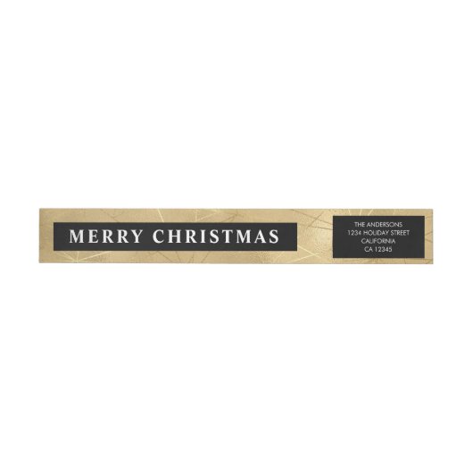 Stijlvolle minimalistische Black & Faux Gold Kerst (Individueel)