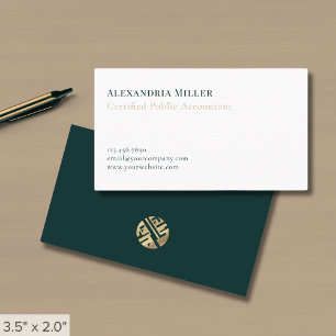 Stijlvolle minimalistische boekhoudservices visitekaartje