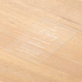 Stijlvolle minimalistische bruiloft acryl uitnodigingen (Laagn)