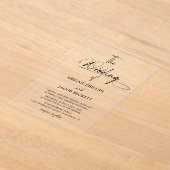 Stijlvolle minimalistische bruiloft acryl uitnodigingen (Laagn)