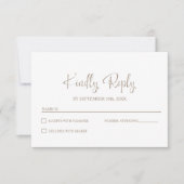 Stijlvolle minimalistische bruiloft RSVP kaartje (Voorkant)