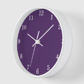 Stijlvolle Minimalistische Donkerpaarse Wandklok (Hoek)