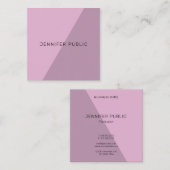 Stijlvolle minimalistische elegante Paarse Sjabloo Vierkante Visitekaartje (Voorkant / Achterkant)