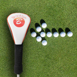Stijlvolle minimalistische gekleurde letter B wit Golfheadcover