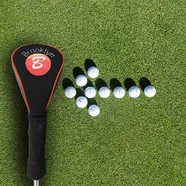 Stijlvolle minimalistische gekleurde letter B zwar Golfheadcover