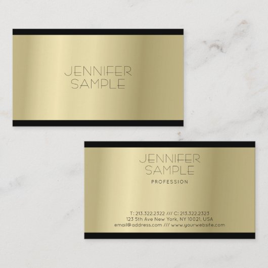 Stijlvolle minimalistische glamour Gold-look in lu Visitekaartje (Voorkant / Achterkant)