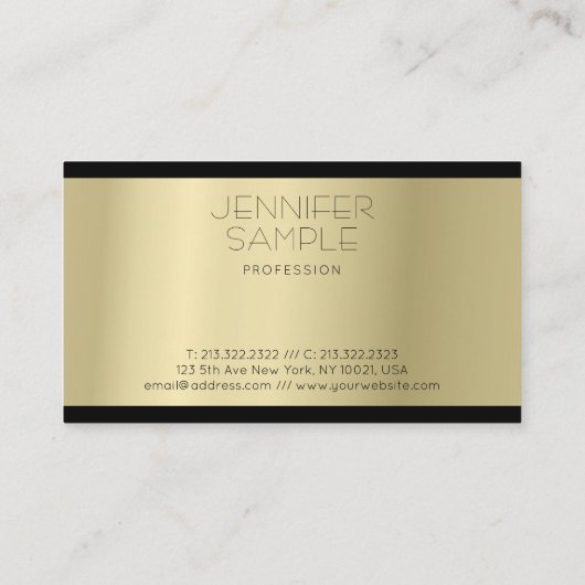 Stijlvolle minimalistische glamour Gold-look in lu Visitekaartje (Achterkant)