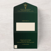 Stijlvolle Minimalistische Gouden Kerstboom Bruilo All In One Uitnodiging (Buitenkant)