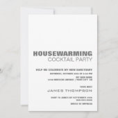 Stijlvolle minimalistische housewarming cocktailpa kaart (Voorkant)