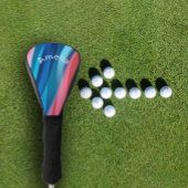 Stijlvolle minimalistische koraalblauwe gradiëntna golfheadcover