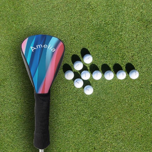 Stijlvolle minimalistische koraalblauwe gradiëntna golfheadcover