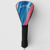 Stijlvolle minimalistische koraalblauwe gradiëntna golfheadcover (Voorkant)