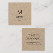 Stijlvolle, minimalistische Kraft MONOGRAM Vierkante Visitekaartje (Voorkant / Achterkant)