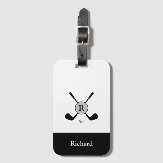 Stijlvolle minimalistische Logo en Monogram Golf P Bagagelabel (Voorkant (verticaal))