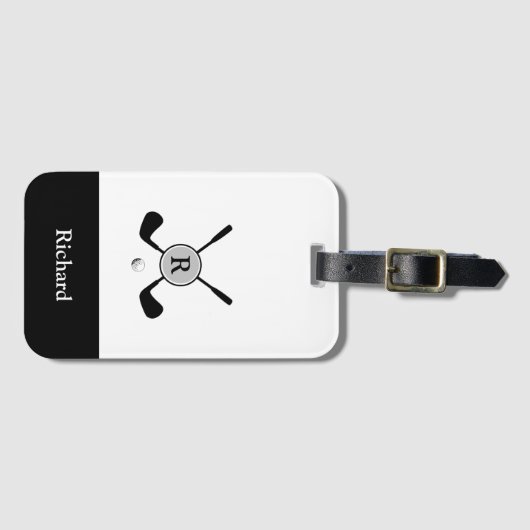 Stijlvolle minimalistische Logo en Monogram Golf P Bagagelabel (Voorkant (horizontaal))