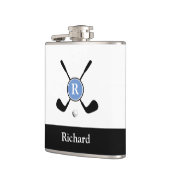 Stijlvolle minimalistische Logo en Monogram Golf P Heupfles (Links)