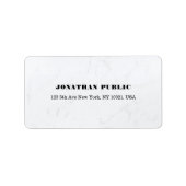 Stijlvolle minimalistische moderne witte marmeren  etiket (Voorkant)